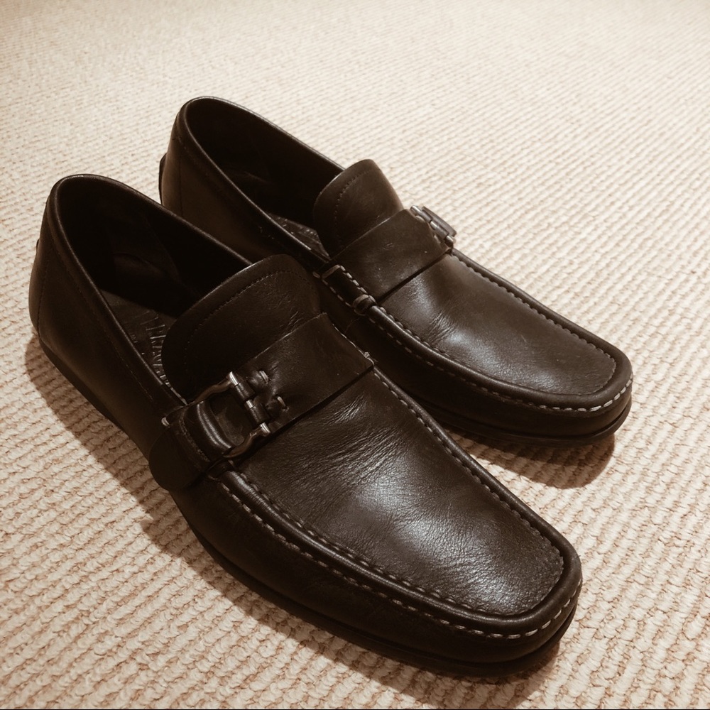 Salvatore Ferragamo Leather Moc-Toe Drivers
